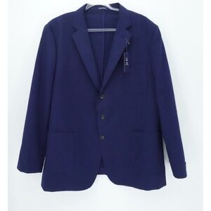 Stafford Sport Coat Mens 52R Blue Seersucker Classic Fit Blazer Business Casual